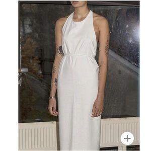 Baserange apron dress raw silk